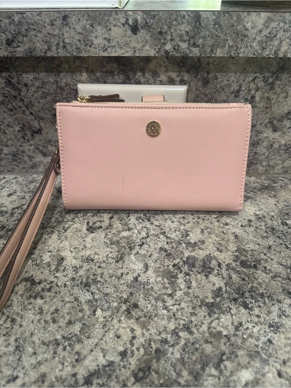 2 Anne Klein Zip Wristlet Wallet - Pink and Black